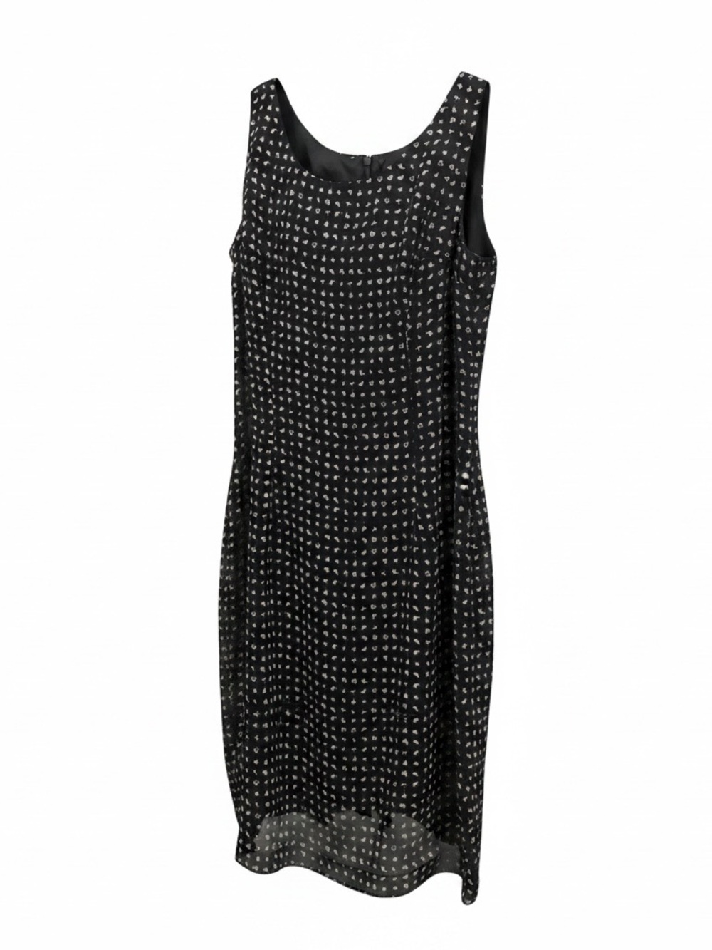 Casual Corner Black Dot-Print Sleeveless Shift Dress